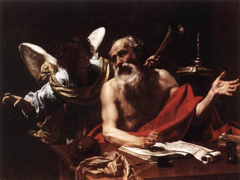 Simon Vouet St Jerome and the Angel France oil painting art
